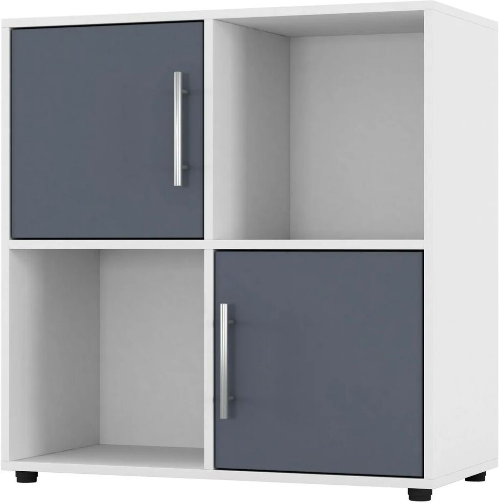 Photos - Wall Shelf 17 Stories Bernnadette Bookcase gray/white 61.0 H x 60.0 W x 29.0 D cm