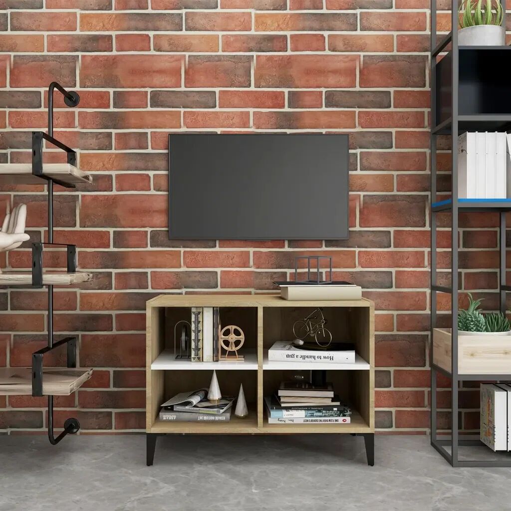 Photos - Mount/Stand Cabinet Corrigan Studio Stehouse TV Stand for TVs up to 28" white/black/brown 50.0 