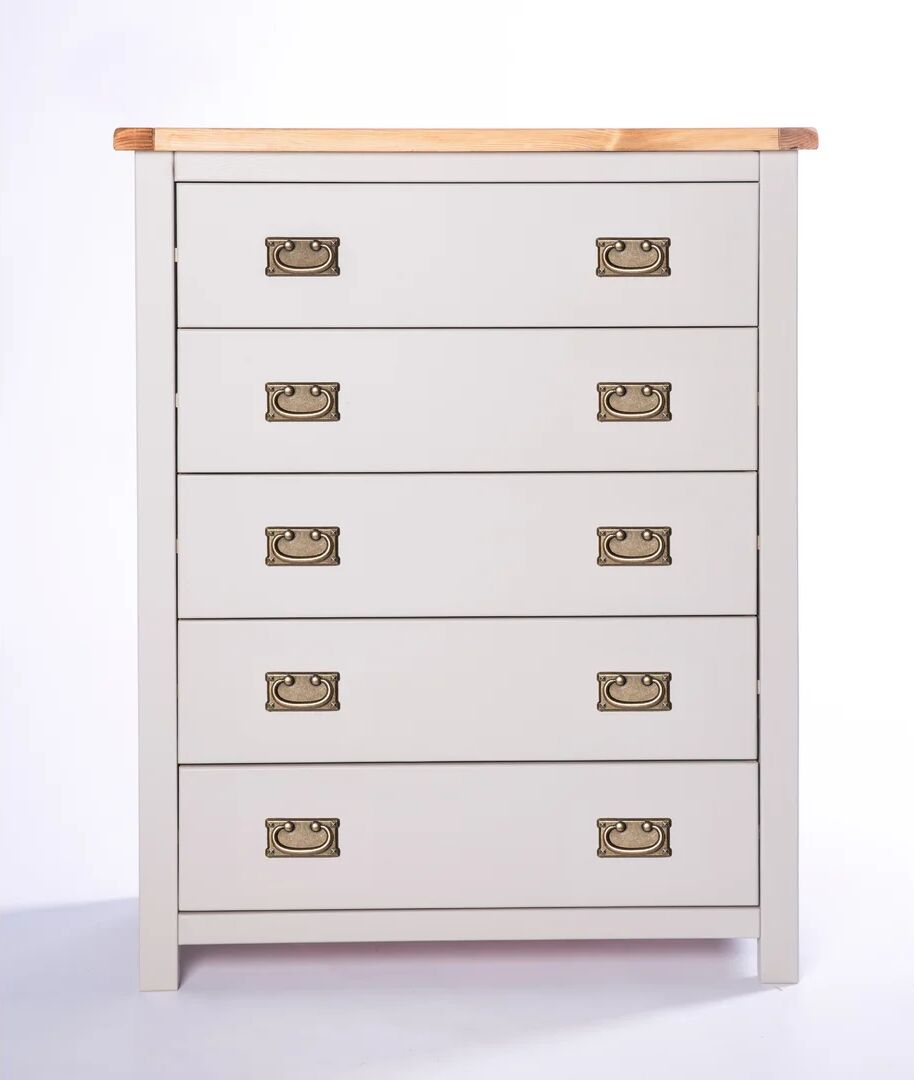 Photos - Dresser / Chests of Drawers Brambly Cottage Enright 5 Drawer Chest brown/gray/green/white 115.0 H x 90