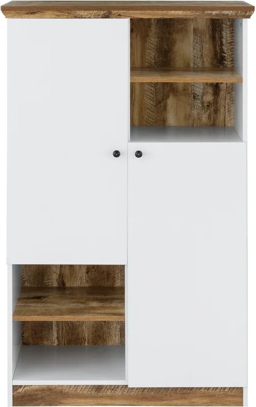 Photos - Wardrobe Ebern Designs Bryndal 2 -Door 8 -Shelf Storage Cabinet white 132.0 H x 80.