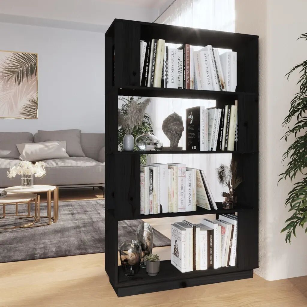 Photos - Wall Shelf 17 Stories Irazema 132Cm H x 80Cm W Geometric Bookcase black 132.0 H x 80.