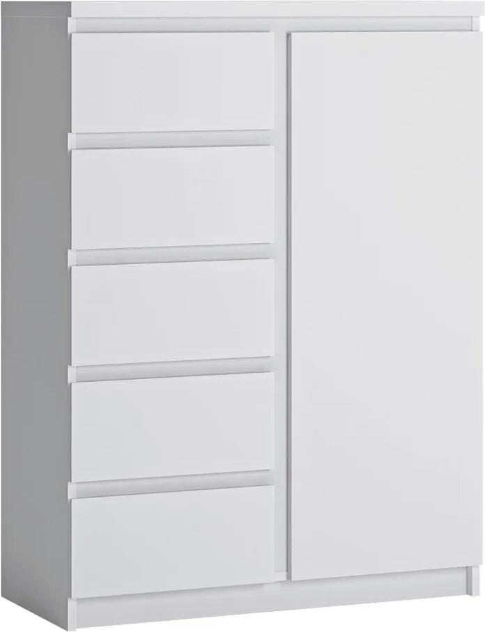 Photos - Dresser / Chests of Drawers Wade Logan Canizales 5 Drawer 83.1Cm W Combi Chest white 113.9 H x 83.1 W