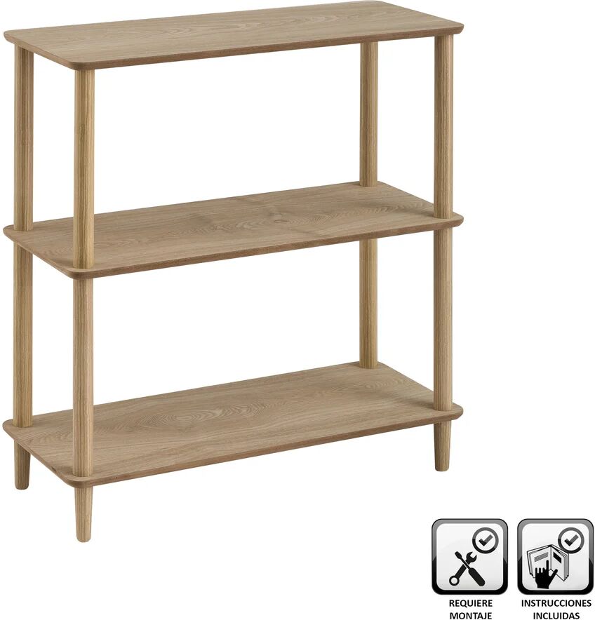 Photos - Display Cabinet / Bookcase August Grove Beamen 82cm 3 shelf Shelving Unit brown 82.0 H x 80.0 W x 34.