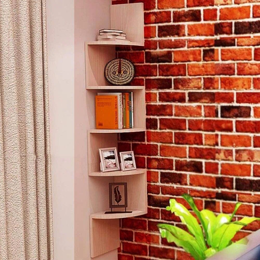 Photos - Wall Shelf Latitude Run Laia Corner Bookcase brown 86.0 H x 20.0 W x 20.0 D cm