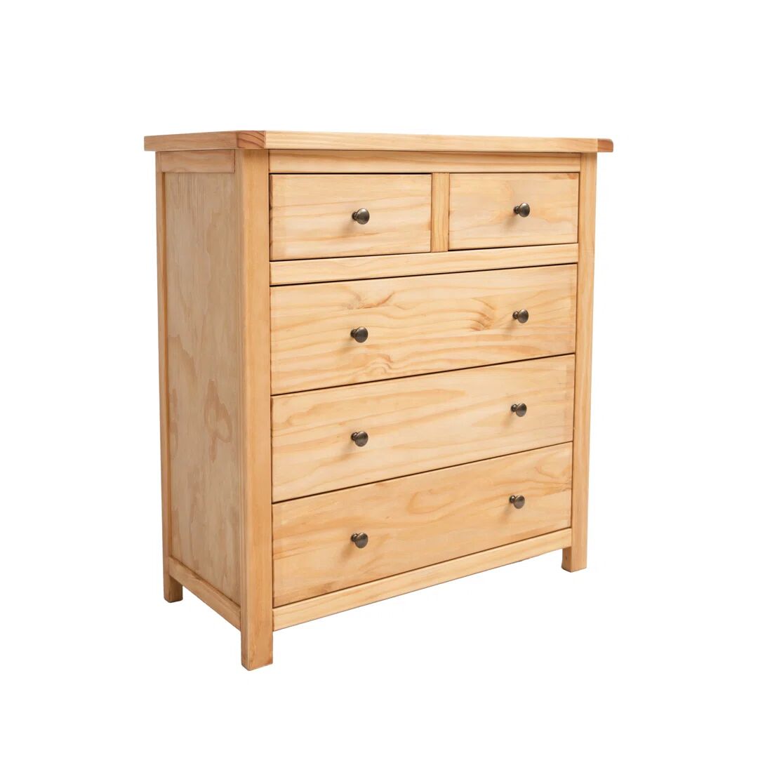 Photos - Dresser / Chests of Drawers Marlow Home Co. Bryton 5 Drawer 90Cm W Chest Of Drawers brown/green 95.0 H