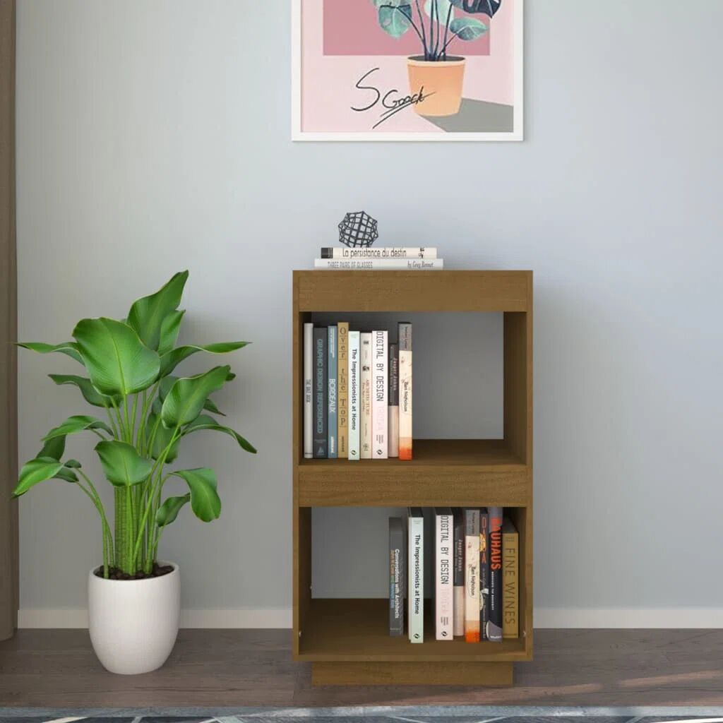 Photos - Wall Shelf Ebern Designs Gersu 71Cm H Bookcase black/brown 71.0 H x 40.0 W x 35.0 D c