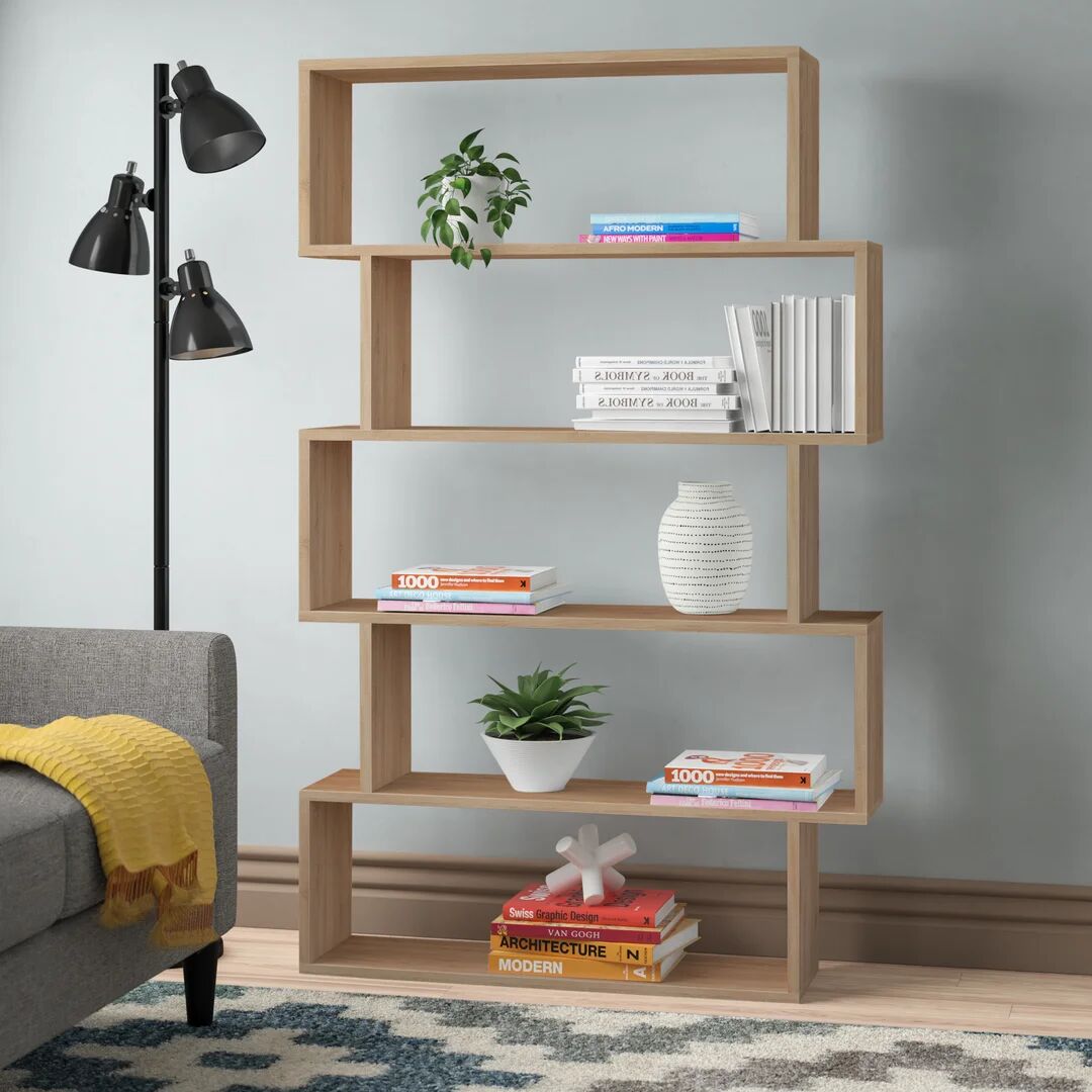 Photos - Wall Shelf Hashtag Home Maison Bookcase brown 158.8 H x 95.0 W x 25.3 D cm