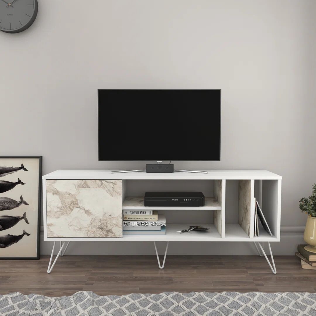 Photos - Mount/Stand Mercury Umaima TV Stand for TVs up to 60" white/black/brown 58.42 H cm 