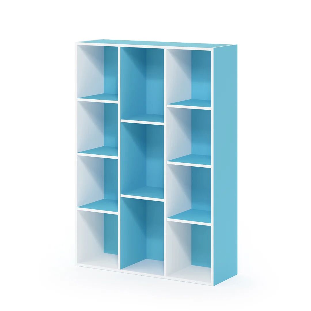 Photos - Wall Shelf Ebern Designs Placentia Bookcase blue/white 106.0 H x 74.0 W x 24.0 D cm
