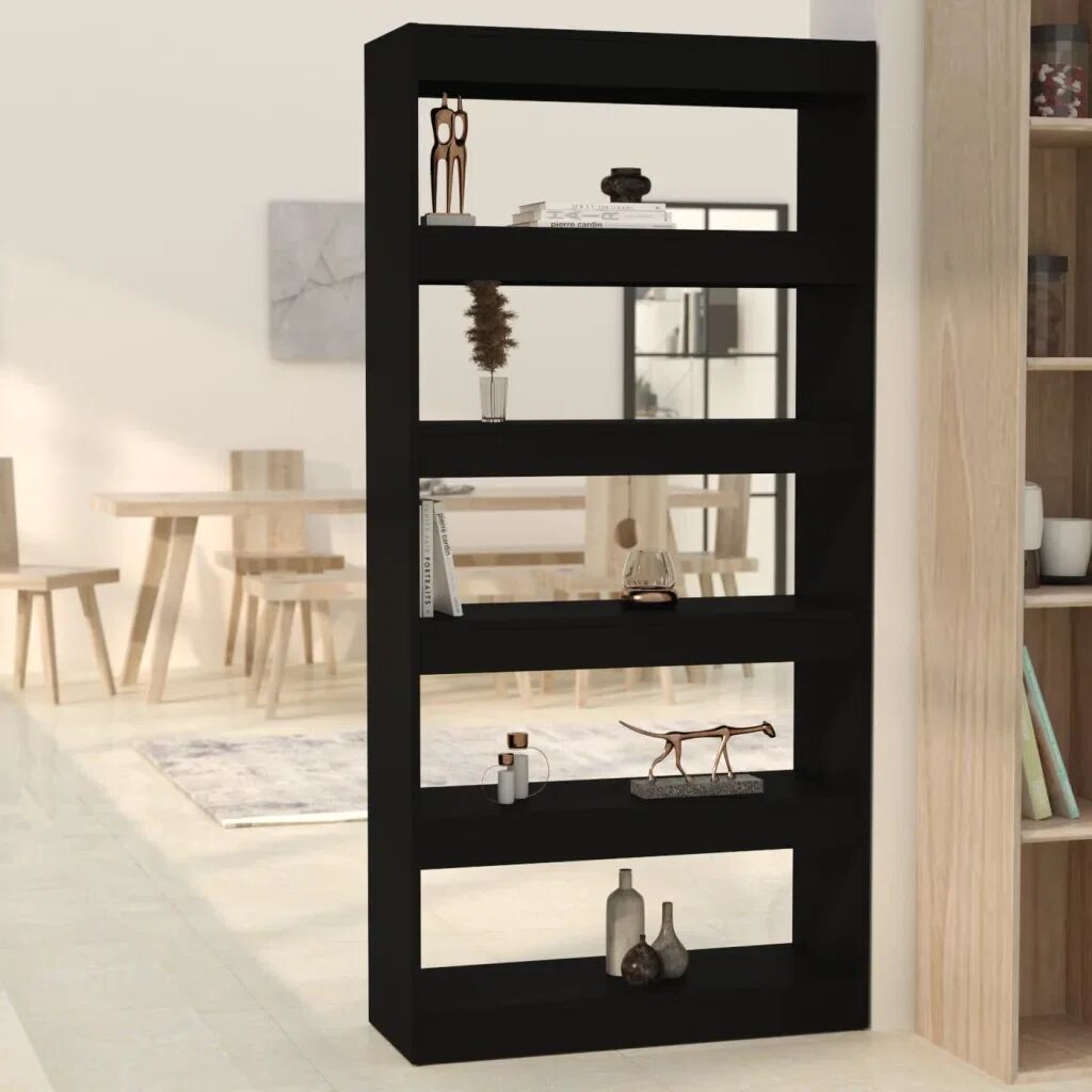 Photos - Wall Shelf Ebern Designs Gelt Manufactured Wood Etagere Bookcase black 166.0 H x 80.0