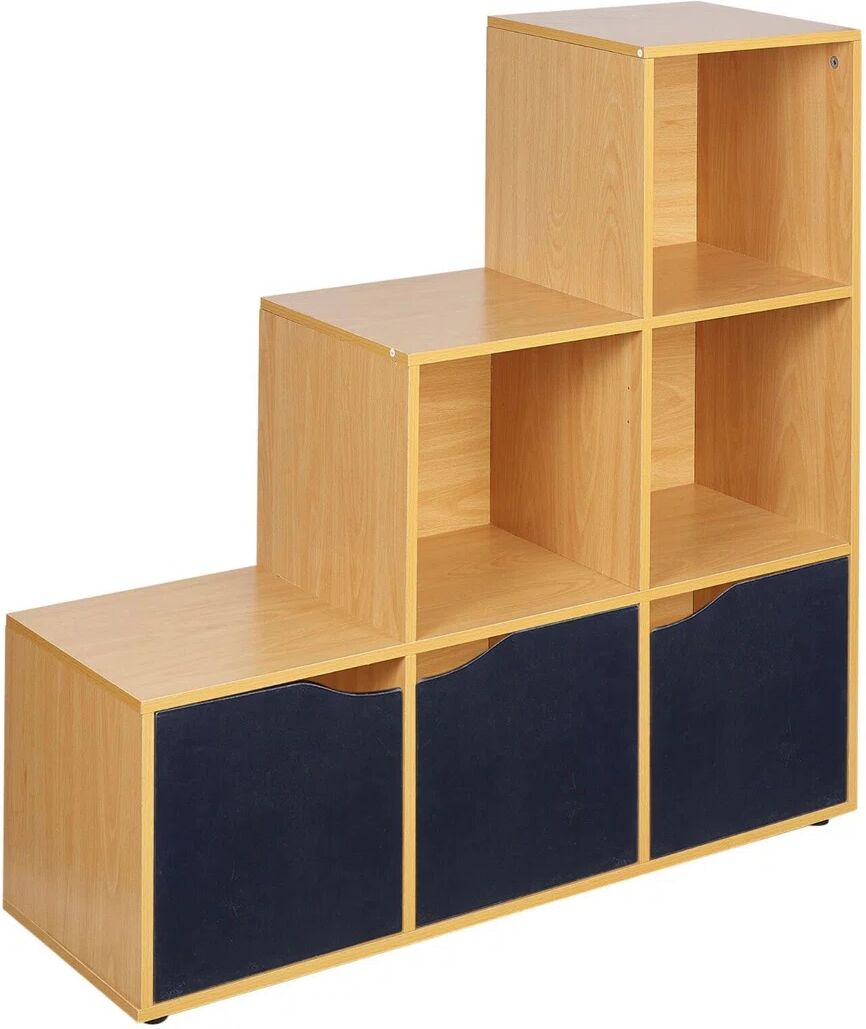 Photos - Wall Shelf 17 Stories Jackeline Bookcase black/brown 95cm H x 89cm W x 29cm D