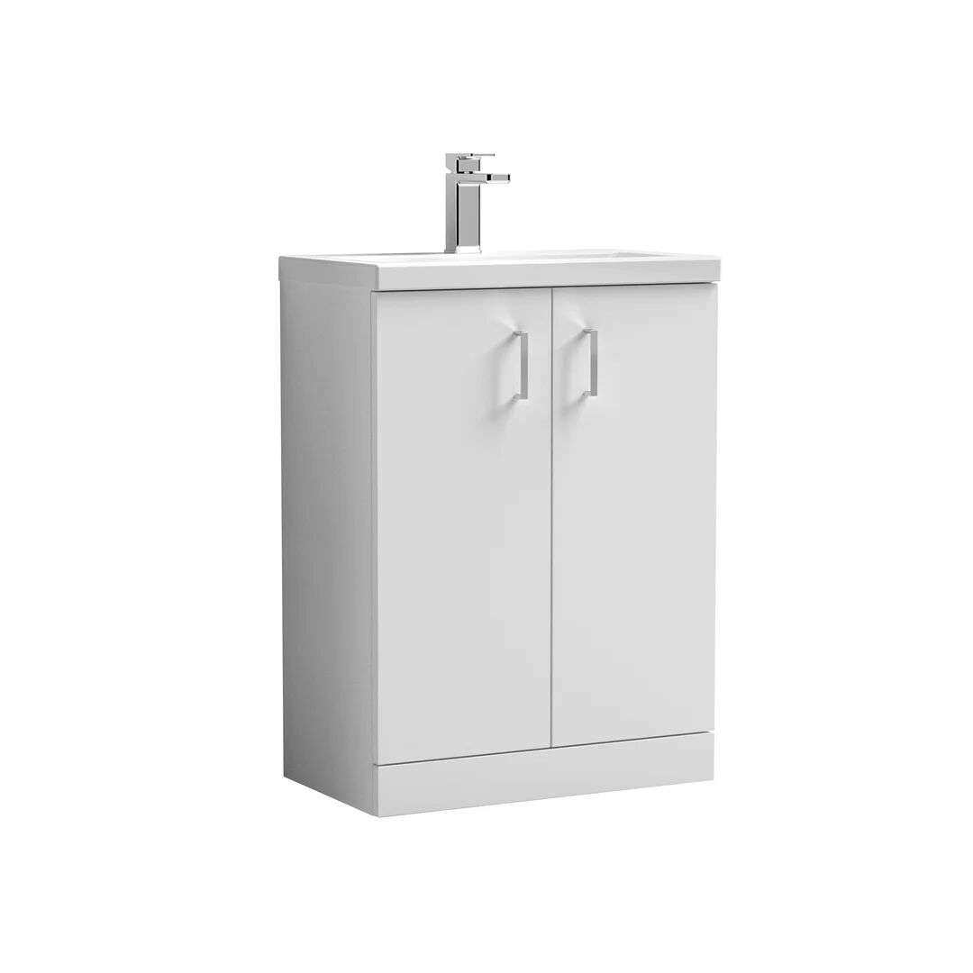 Photos - Wardrobe Nuie Arno Compact Caillen 605mm Free-Standing Single Vanity Unit white 84. 