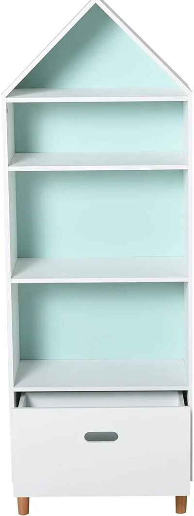 Photos - Wall Shelf Isabelle & Max Mamie 50cm Bookcase in White/Green blue/brown/green/white 1