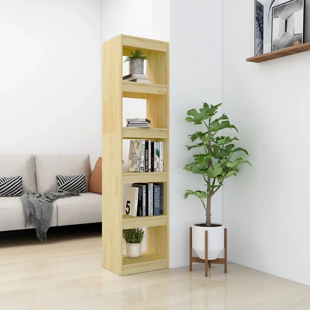 Photos - Wall Shelf 17 Stories Book Cabinet/Room Divider 40X30x167.5 Cm Solid Pinewood brown 1