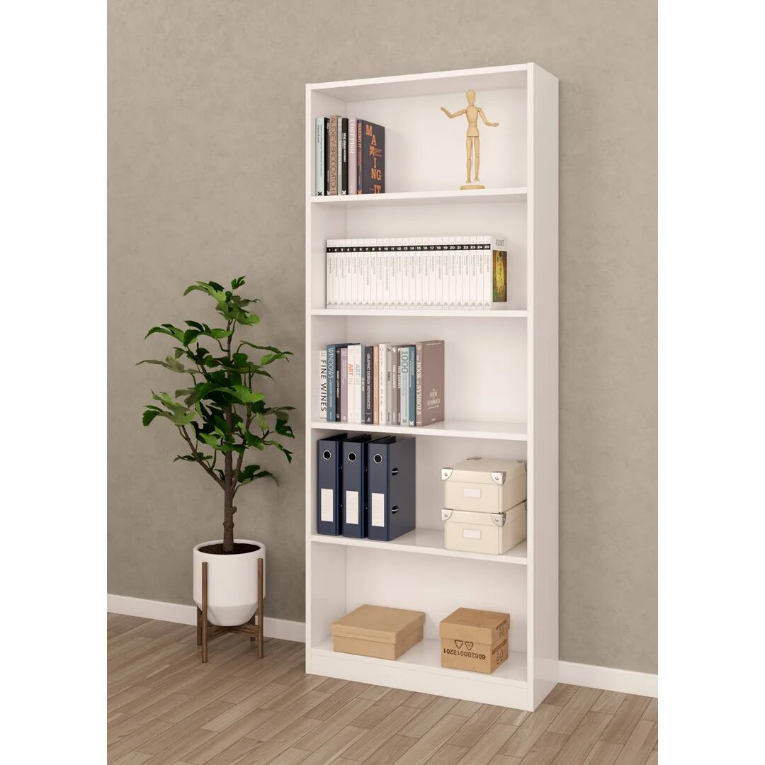 Photos - Wall Shelf 17 Stories Bookshop Pomona, High Bookcase With 5 Shelves, Office Or Bedroo