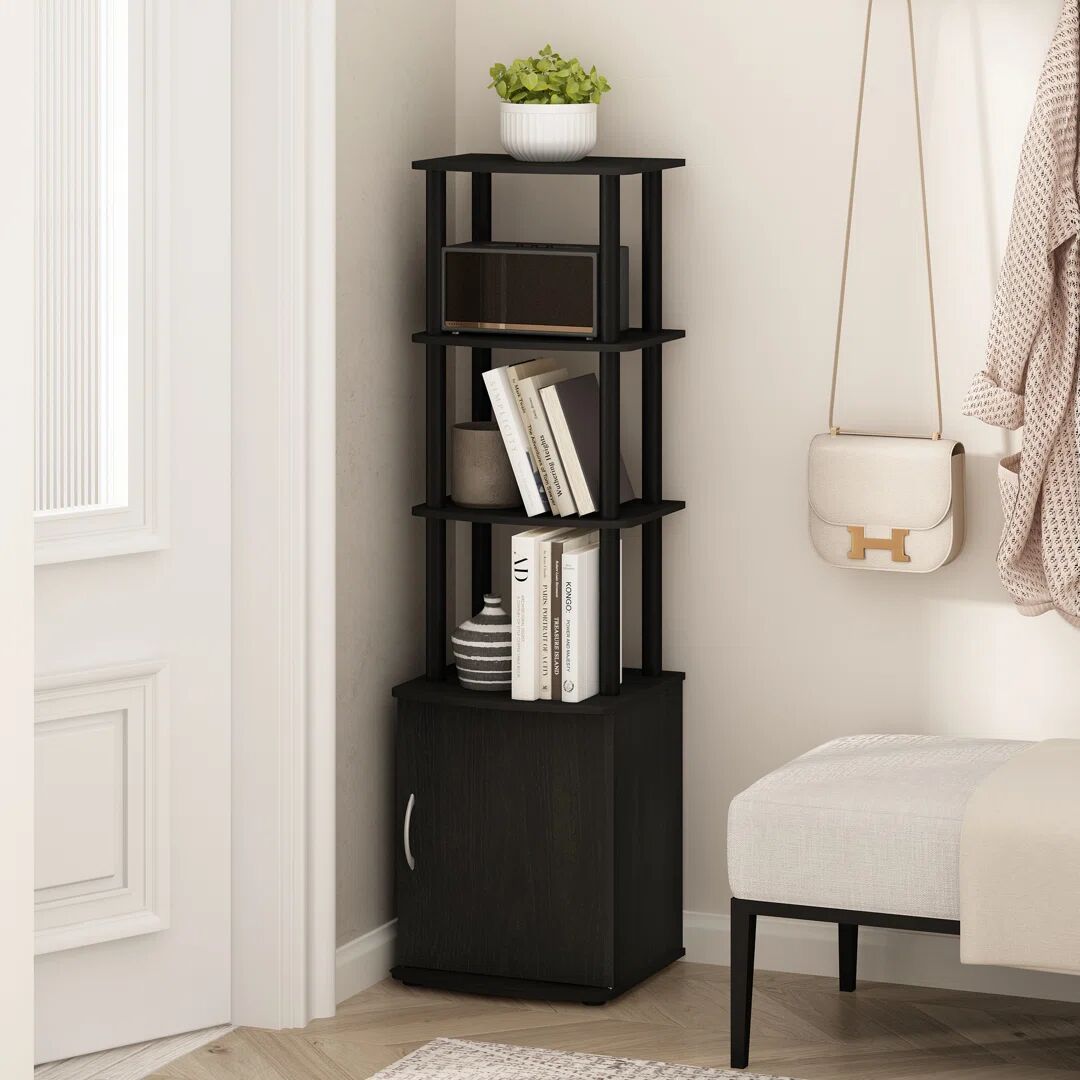 Photos - Wall Shelf Rosalind Wheeler Alsa Bookcase black/brown 137.41 H x 40.01 W x 37.59 D cm