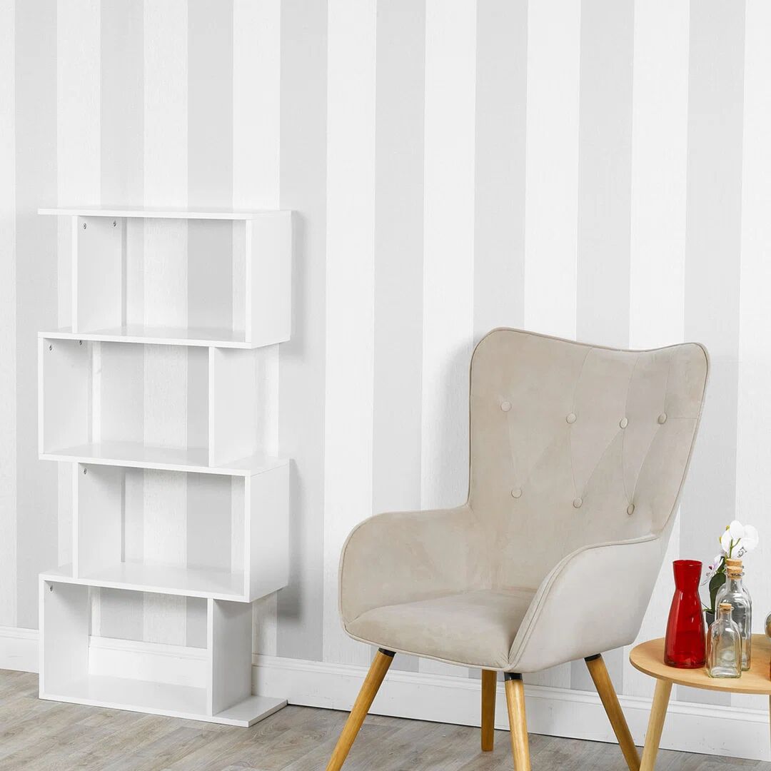 Photos - Wall Shelf Ebern Designs Tashia Bookcase white 127.5 H x 60.0 W x 24.0 D cm