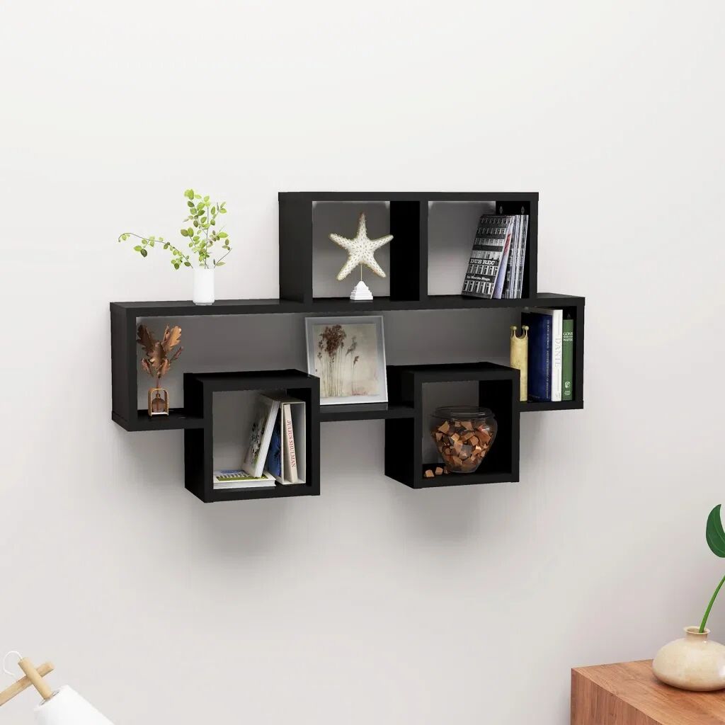 Photos - Kids Furniture 17 Stories Gligorije 7 Piece Cubby Shelf black 51.0 H x 82.0 W x 15.0 D cm