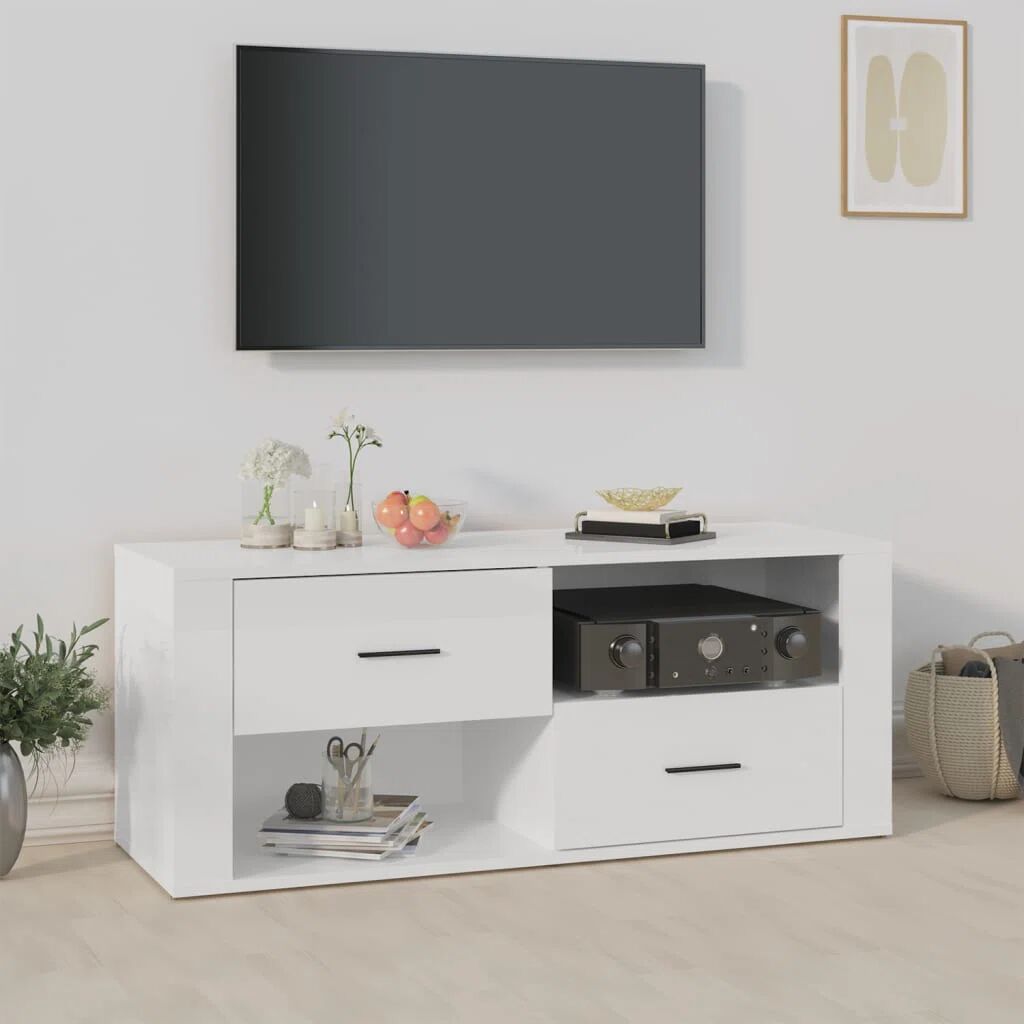 Photos - Mount/Stand 17 Stories TV Cabinet Sonoma Oak 100X35x40 Cm Engineered Wood white 40.0 H