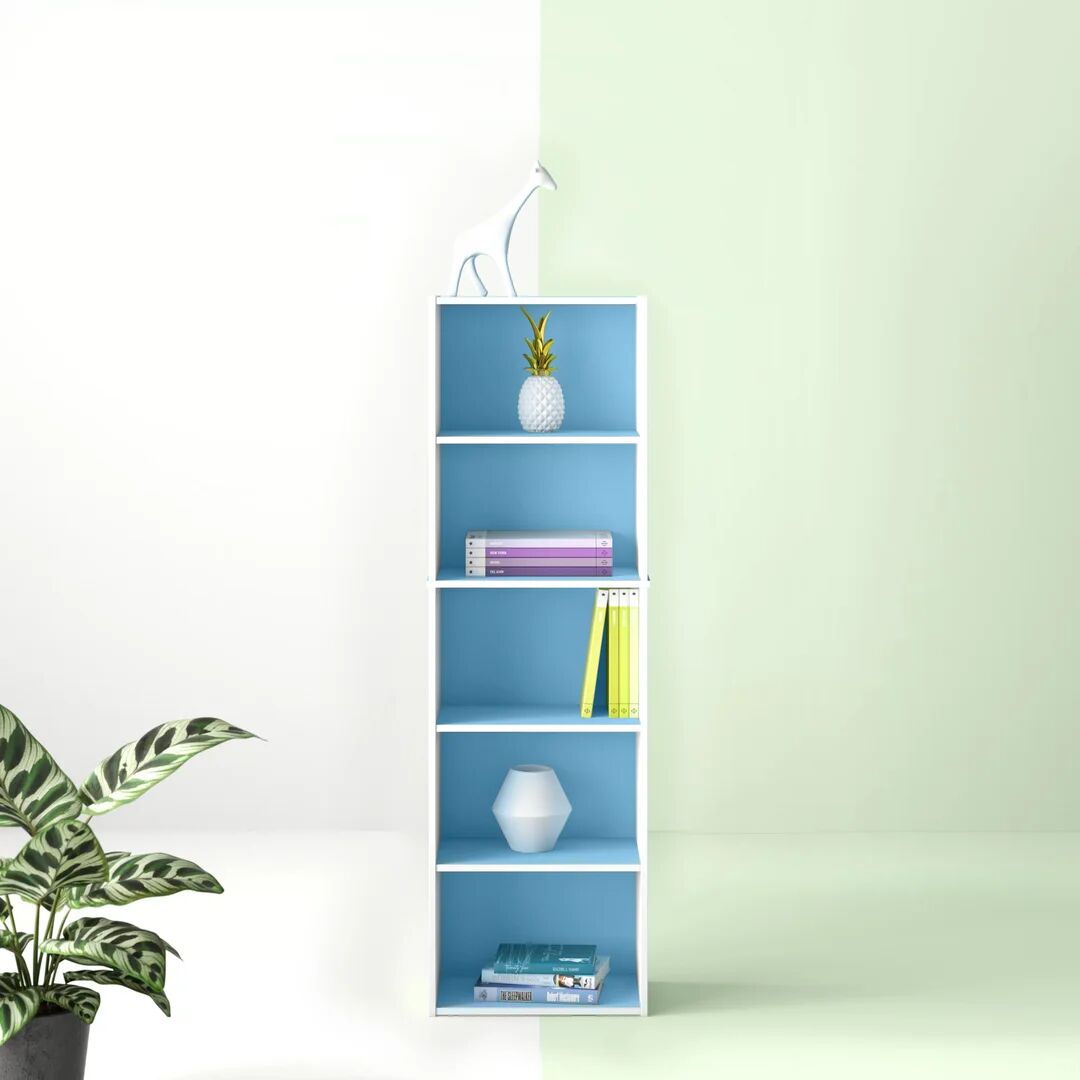 Photos - Wall Shelf Hashtag Home Aliesha Open Shelf Bookcase white/blue 132.0 H x 40.0 W x 24.