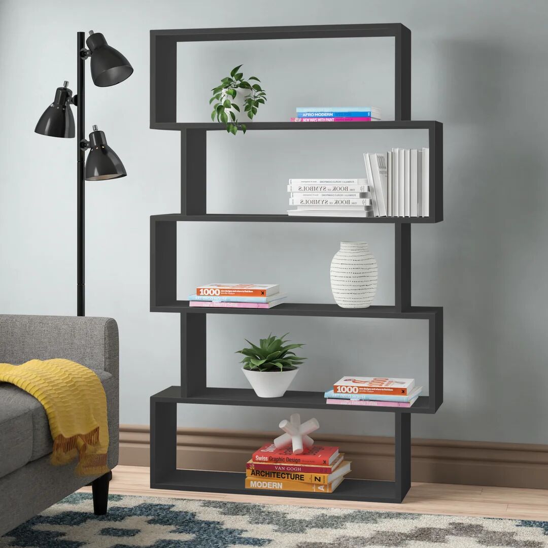 Photos - Wall Shelf Hashtag Home Maison Bookcase gray/brown 158.8 H x 95.0 W x 25.3 D cm