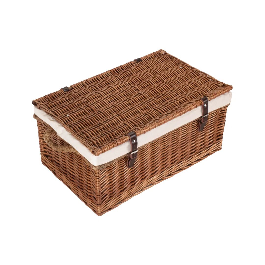 Photos - Other interior and decor 17 Stories Double Steamed Rope Handled Wicker Trunk brown 29.0 H x 62.0 W
