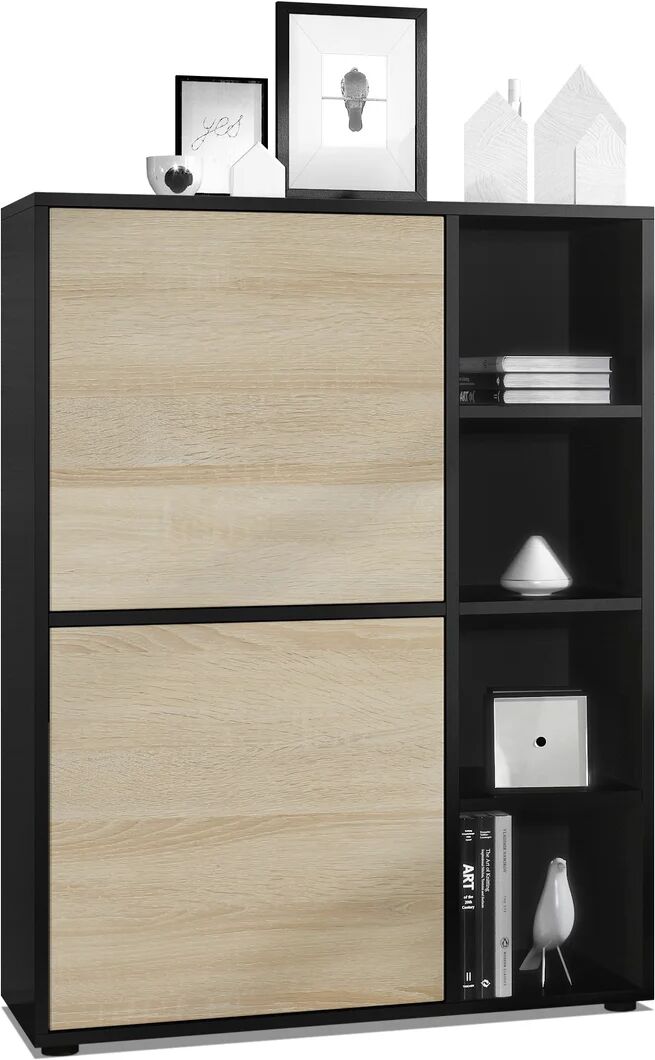 Metro Mccafferty Highboard black/brown 105.5 H x 79.0 W x 35.5 D cm