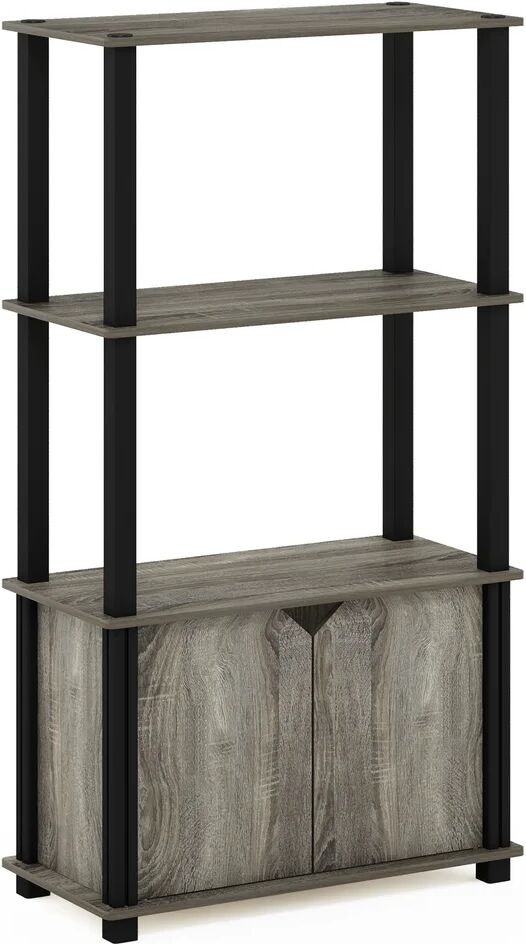 Photos - Wall Shelf Ebern Designs Dontaz Bookcase gray/black 109.5 H x 59.9 W x 29.0 D cm