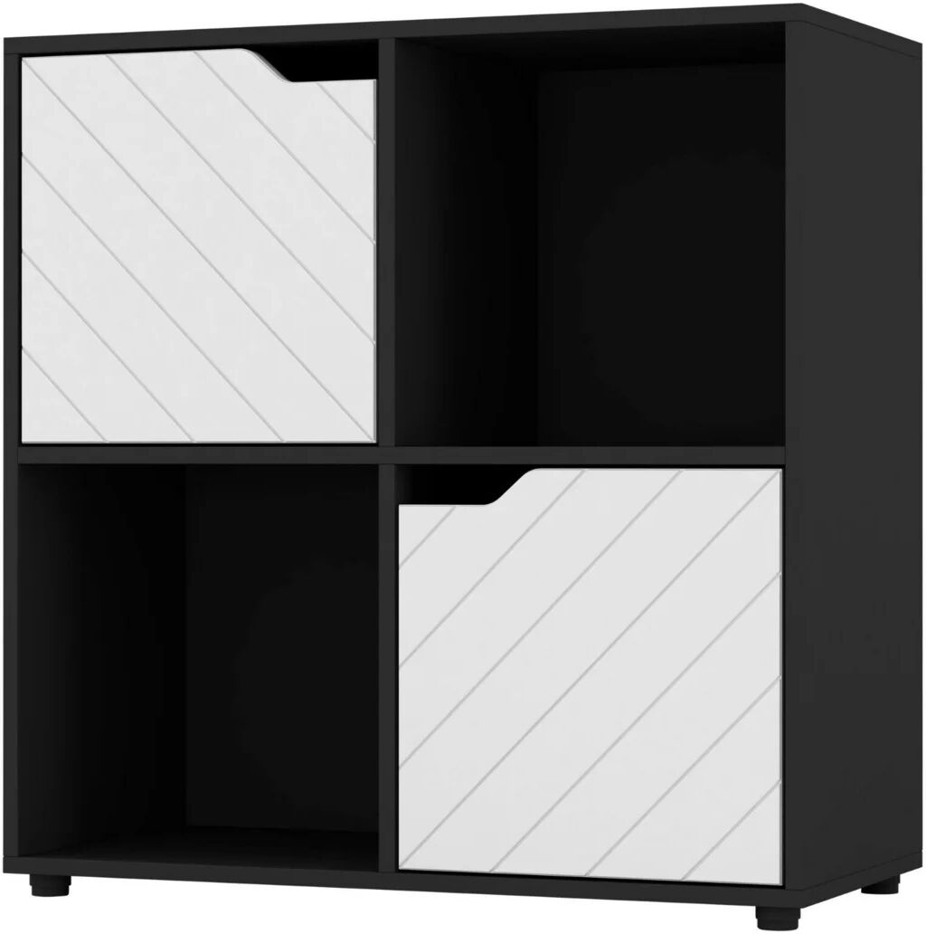 Photos - Wall Shelf 17 Stories Bernj Bookcase white/black 61.0 H x 60.0 W x 29.0 D cm