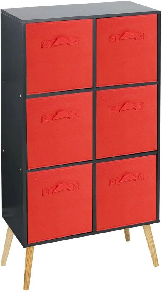 Photos - Wall Shelf 17 Stories Zabarsaya Bookcase red/black 110.0 H x 60.0 W x 29.0 D cm