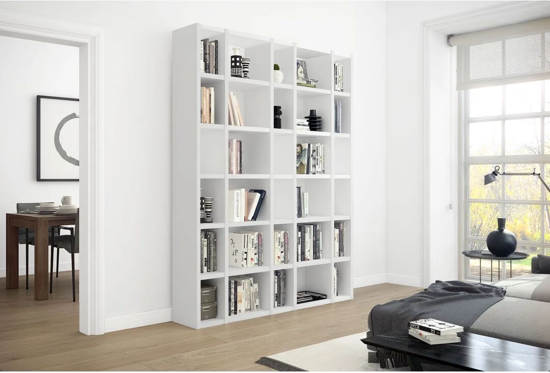 Photos - Wall Shelf Ebern Designs Bücherregal Jena Library Bookcase white 221.0 H x 170.0 W x