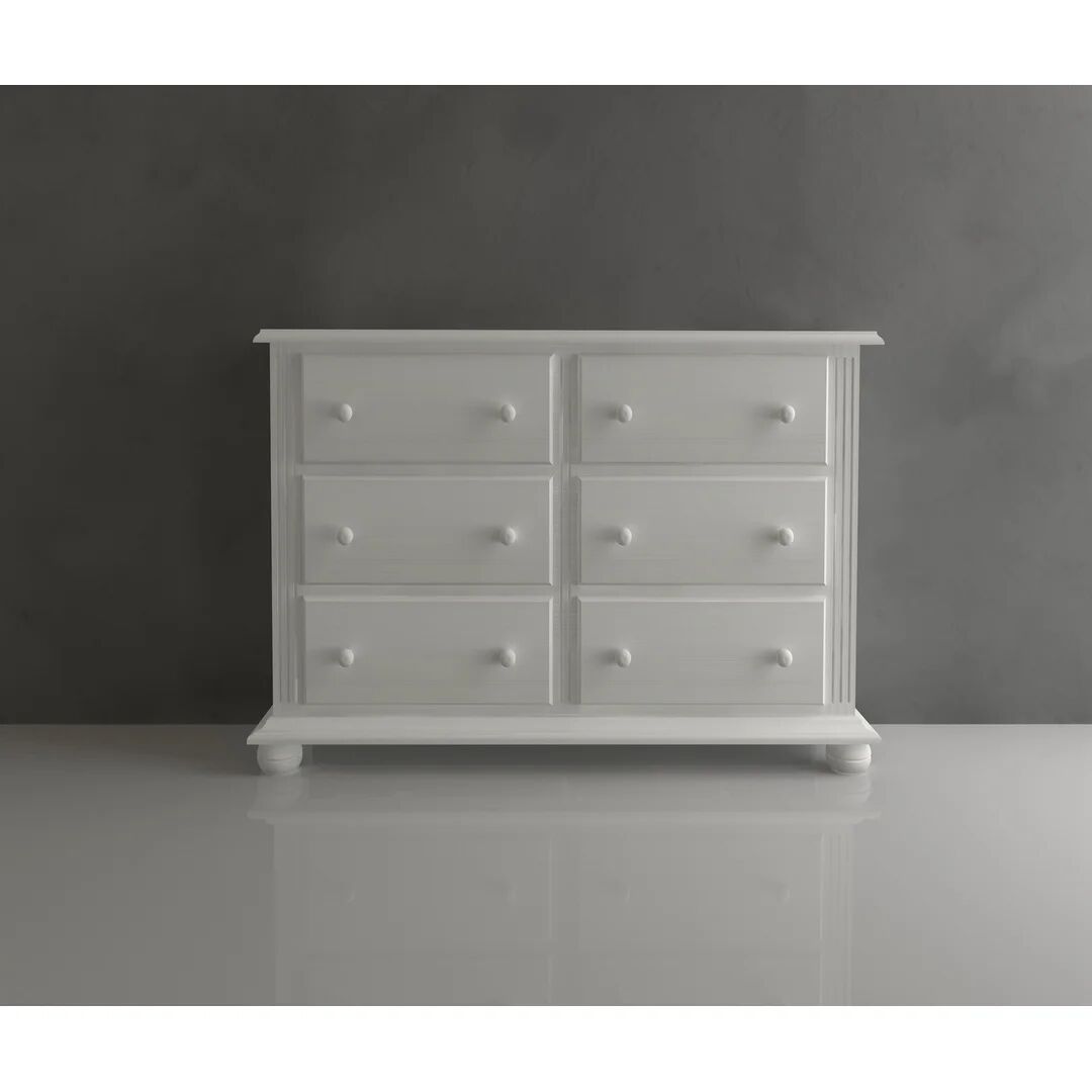 Photos - Dresser / Chests of Drawers Lark Manor Emrys 5 Drawer Chest brown/white 85.0 H x 146.0 W x 40.0 D cm