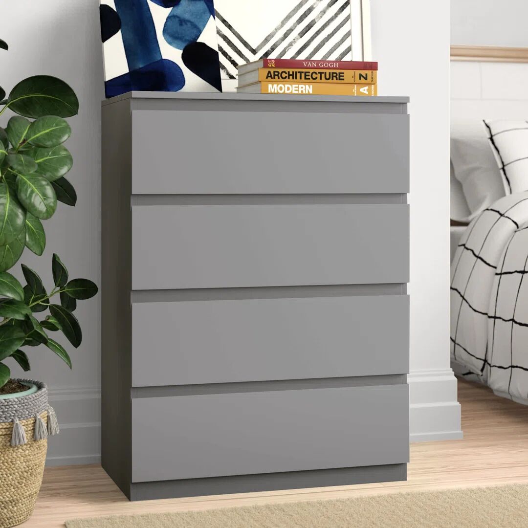 Photos - Dresser / Chests of Drawers 17 Stories Cunha 4 Drawer 70Cm W Chest gray 96.0 H x 70.0 W x 40.0 D cm