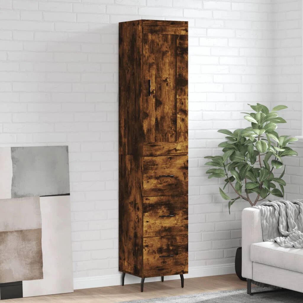 Photos - Storage Сabinet VidaXL Highboard 34.5X34x180 Cm Engineered Wood brown 180.0 H x 34.5 W x 3 