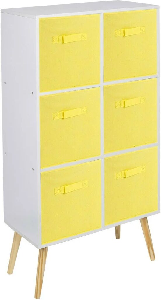 Photos - Wall Shelf 17 Stories Zabarsaya Bookcase white/yellow 110.0 H x 60.0 W x 29.0 D cm