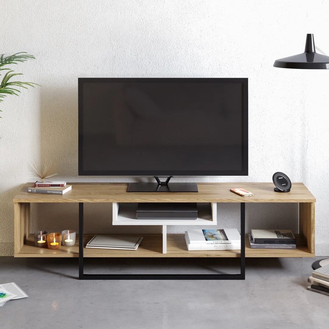 Photos - Mount/Stand Zipcode Design Belora TV Stand for TVs up to 65" white/brown 40.0 H cm