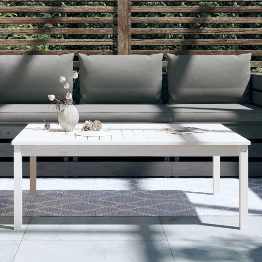 Photos - Garden Furniture Marlow Home Co. Stefon Rectangular Outdoor Coffee Table white/black 45.0 H