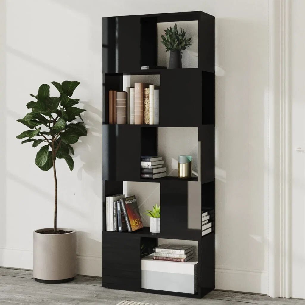 Photos - Wall Shelf Ebern Designs Ayachi Bookcase black 155.0 H x 60.0 W x 24.0 D cm