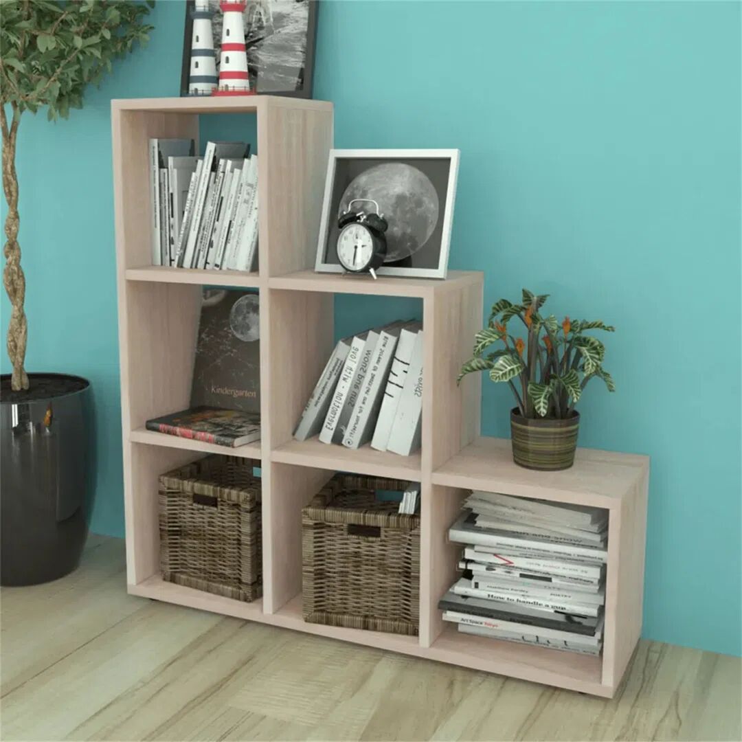 Photos - Wall Shelf Oak Symple Stuff Bookcase brown 107.0 H x 104.0 W x 29.0 D cm 