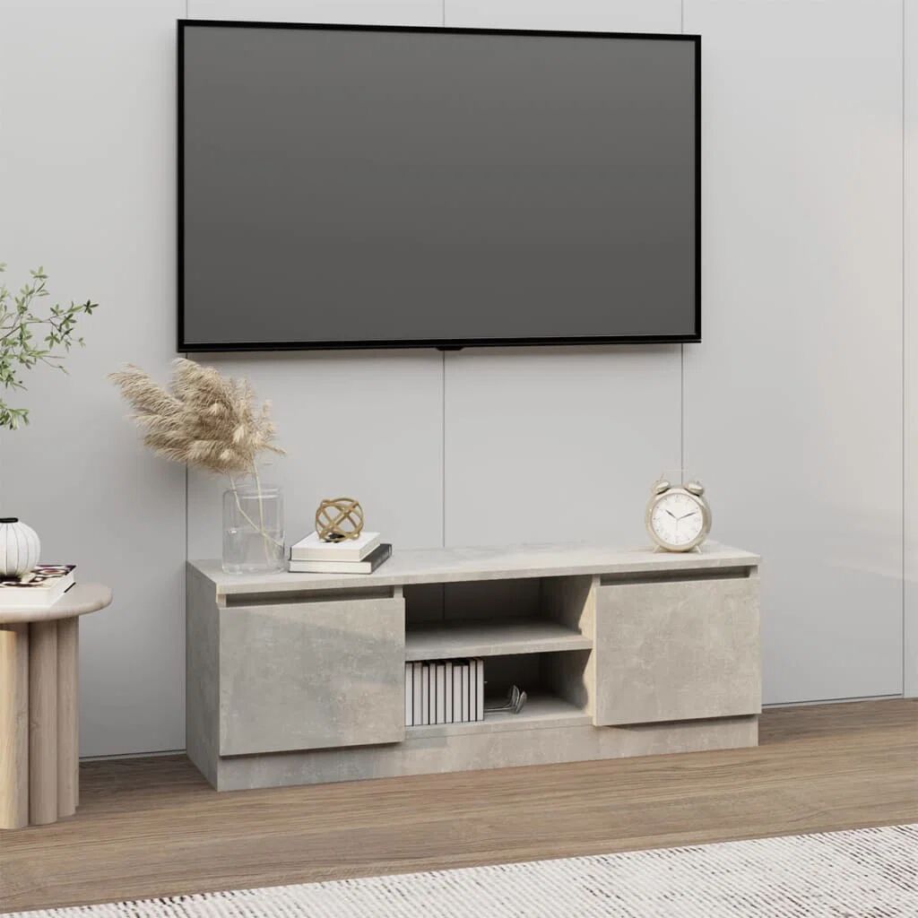 Latitude Run Fallbrook Solid Wood TV Stand for TVs up to 32" brown/gray 36.0 H x 102.0 W x 30.0 D cm