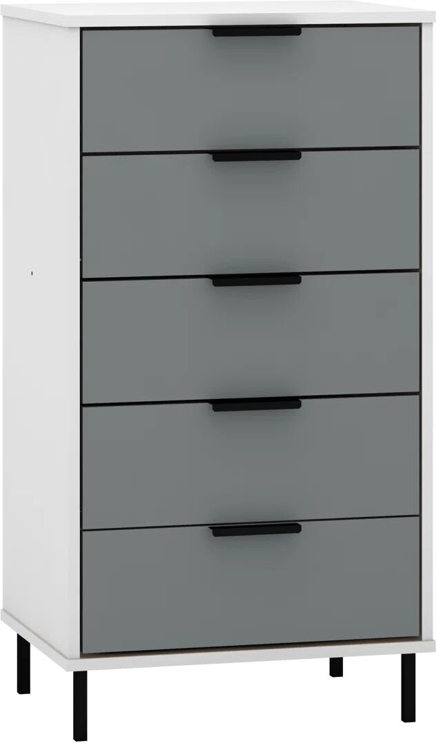 Photos - Dresser / Chests of Drawers Latitude Run Roseanne 5 Drawer 50Cm W Chest of Drawers brown/gray/white 94