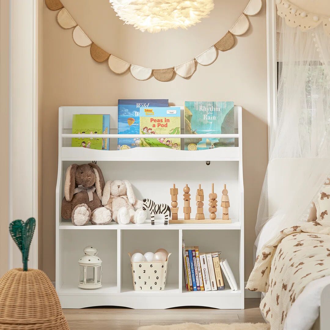 Photos - Wall Shelf Isabelle & Max Children's bookcase brown/white 95.0 H x 90.0 W x 30.0 D cm