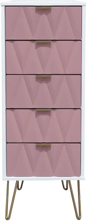 Photos - Dresser / Chests of Drawers Brayden Studio Forst 5 Drawer Chest pink/white 107.5 H x 39.5 W x 41.5 D c