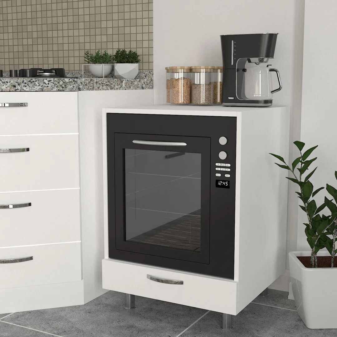 Moebel17 Oven conversion cabinet with worktop Sema V2 white 85.0 H x 60.0 W x 57.0 D cm