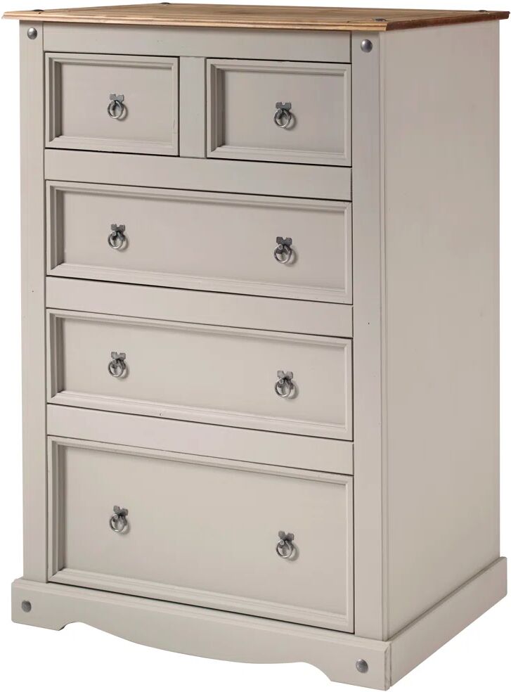 Photos - Dresser / Chests of Drawers Brambly Cottage Palmea 5 Drawer 92Cm W Chest of Drawers gray 129.0 H x 92.