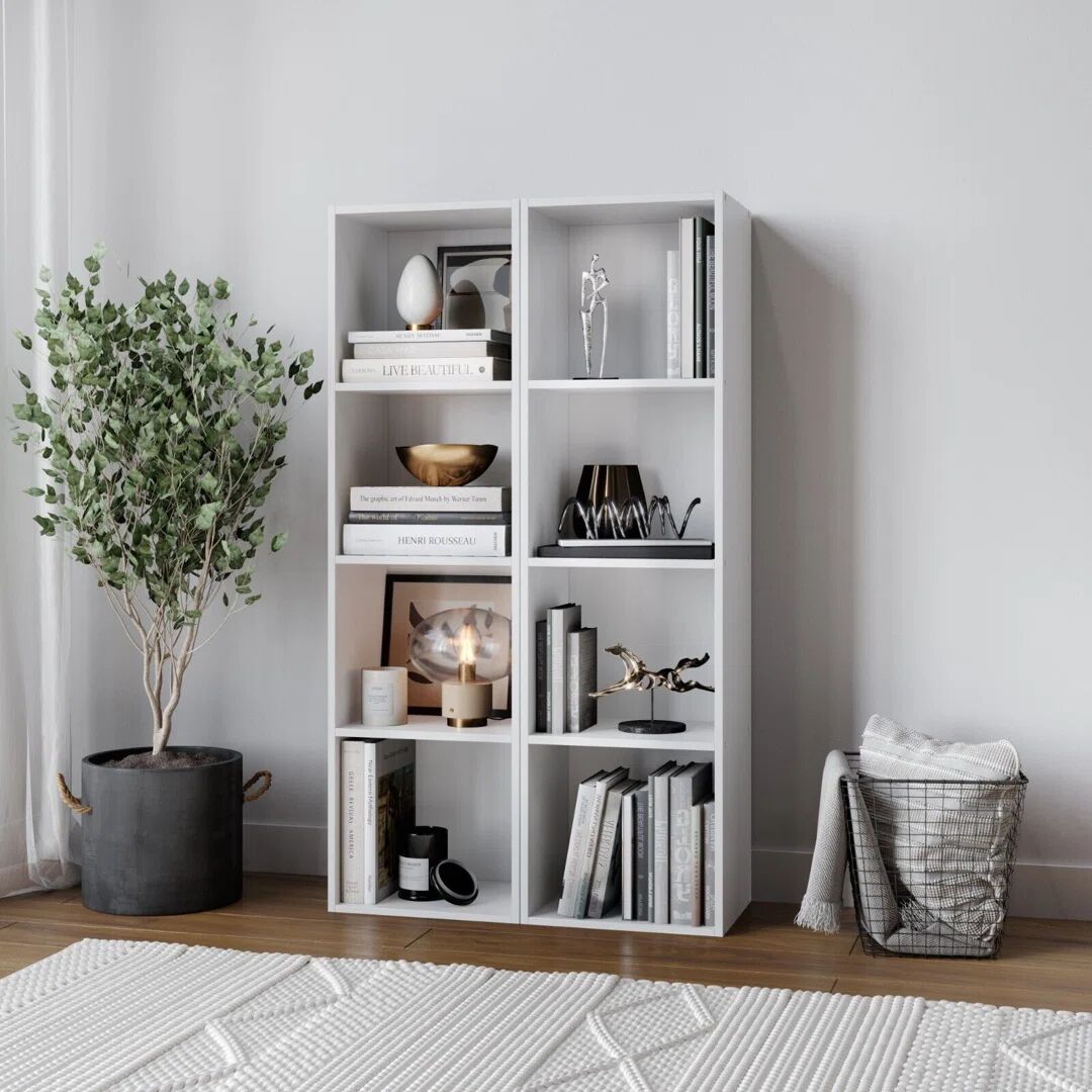 Photos - Wall Shelf 17 Stories Jerrail Bookcase white 108.0 H cm