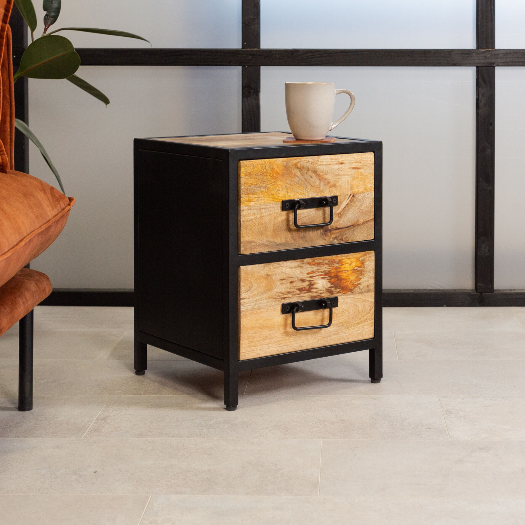 Furnwise Bedside table Castor Mango Wood