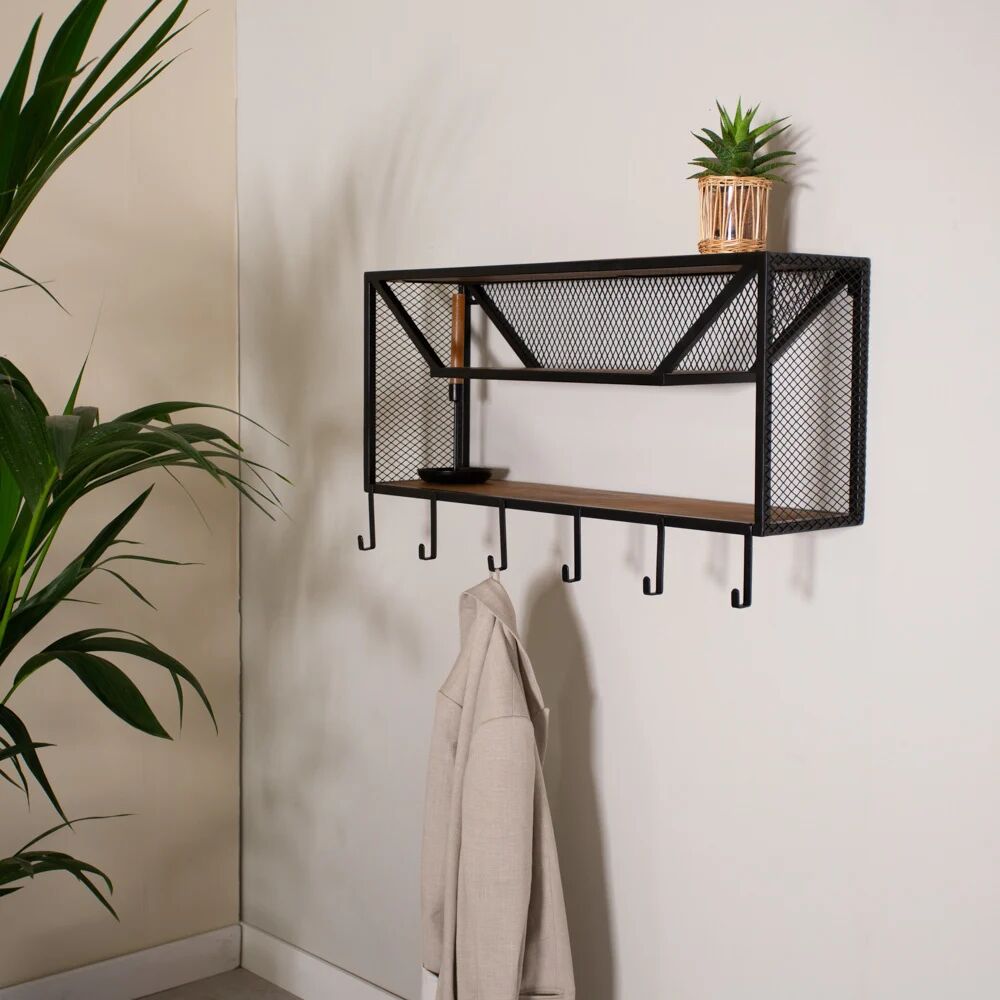 Furnwise Industrial Wall rack Olivia Mango Wood