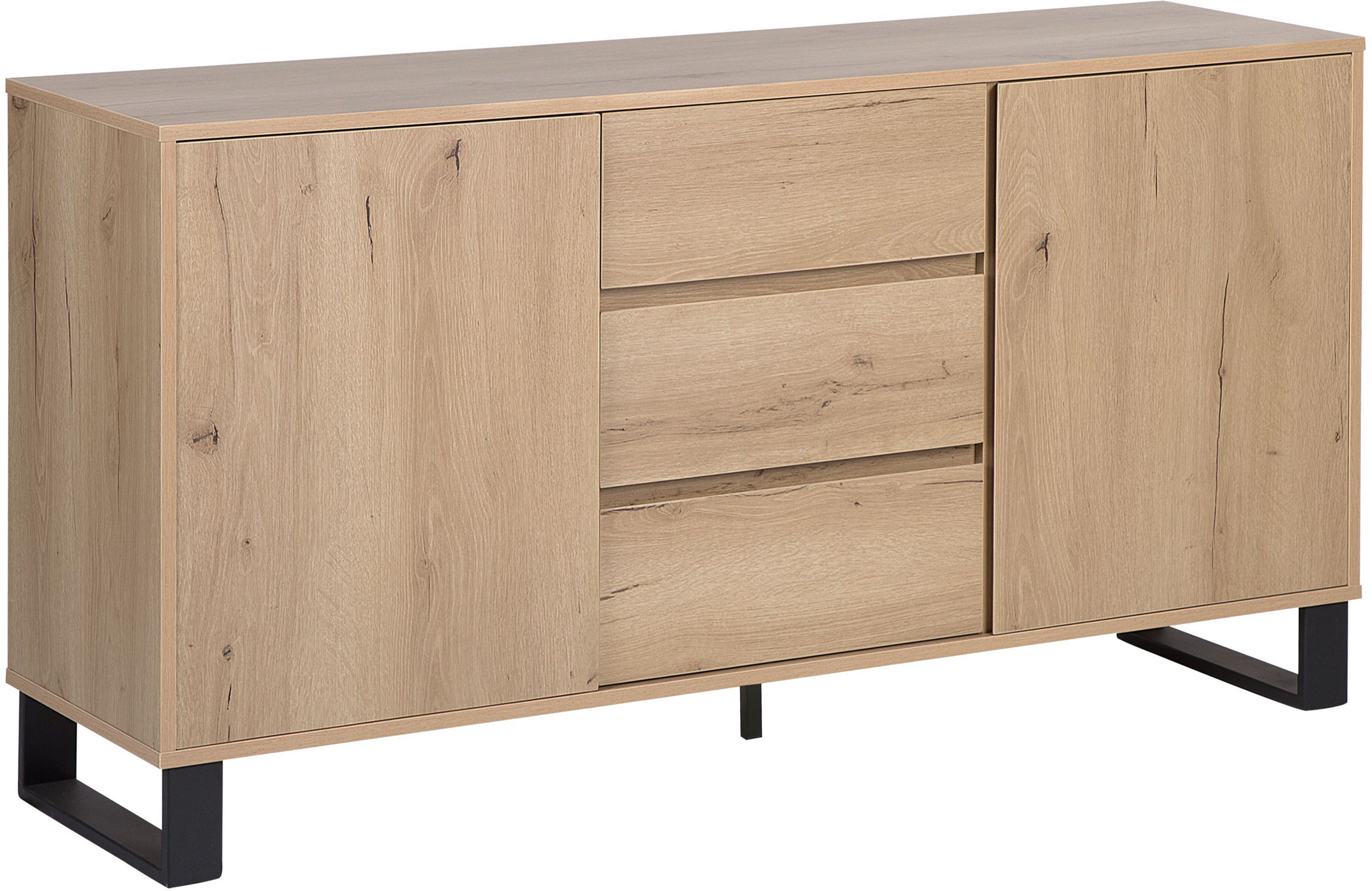 Beliani Sideboard Light Wood Chest of Drawers Cabinet Storage Unit Bedroom Living Room