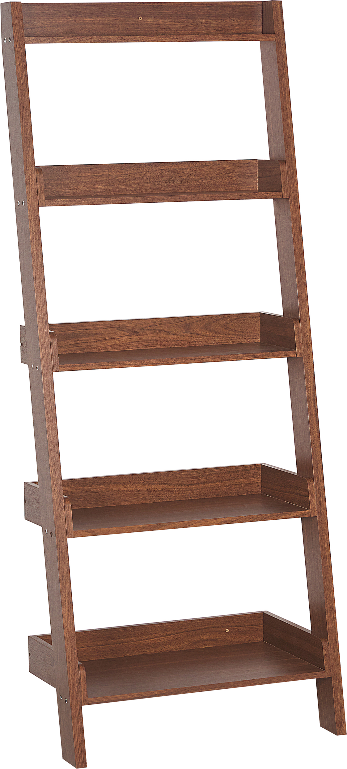 Beliani 5-Tier Ladder Bookcase Dark Wood Book Shelf Display